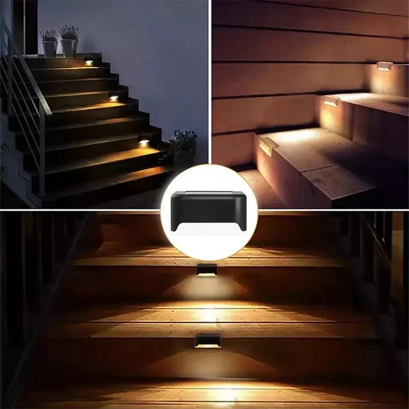 Solar Step & Fence Lights — Warm White LED, Waterproof - HelioGreenEnergyOutdoor Lighting