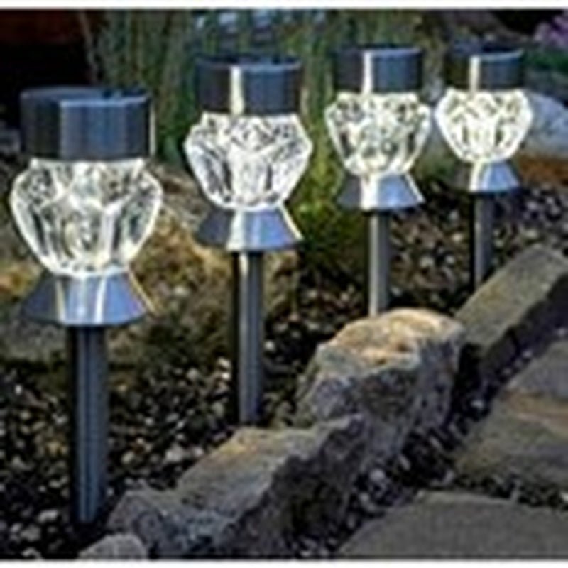 Solar Crystal Stake Garden Lights — Pack of 4 - HelioGreenEnergyGarden Lighting