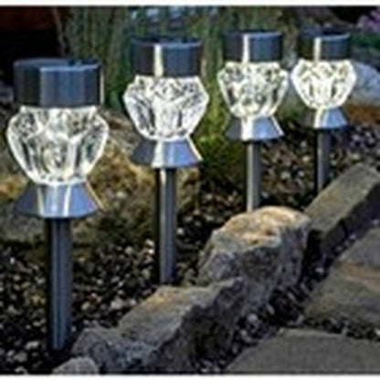 Solar Crystal Stake Garden Lights — Pack of 4 - HelioGreenEnergyGarden Lighting
