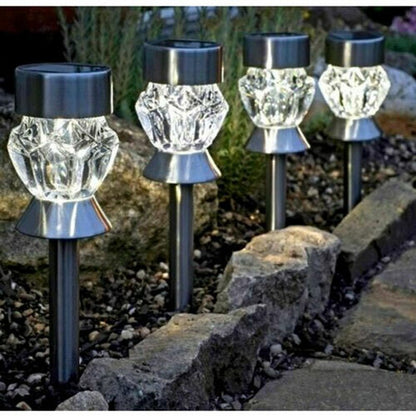 Solar Crystal Stake Garden Lights — Pack of 4 - HelioGreenEnergyGarden Lighting