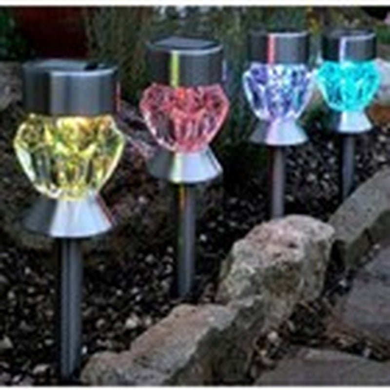 Solar Crystal Stake Garden Lights — Pack of 4 - HelioGreenEnergyGarden Lighting