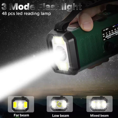 Solar Emergency Radio — 10000mAh, Hand Crank, FM/AM & LED Torch - HelioGreenEnergyEmergency Radio