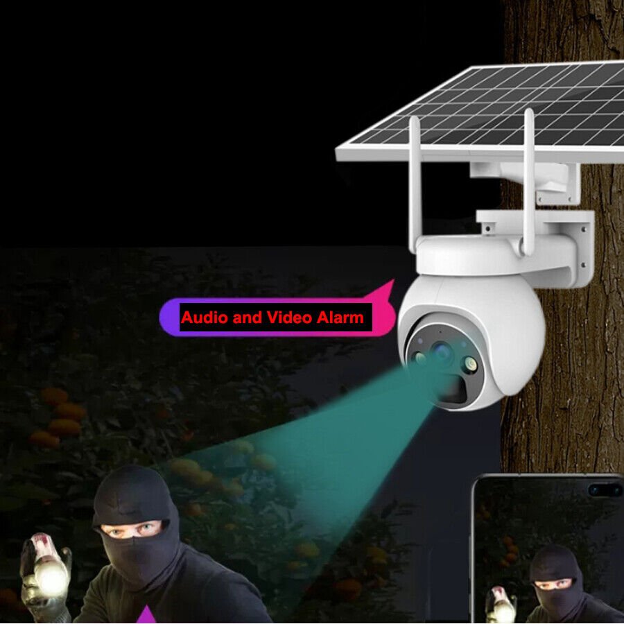 Solar PTZ Security Camera — WiFi, PIR & Night Vision - HelioGreenEnergySecurity Camera