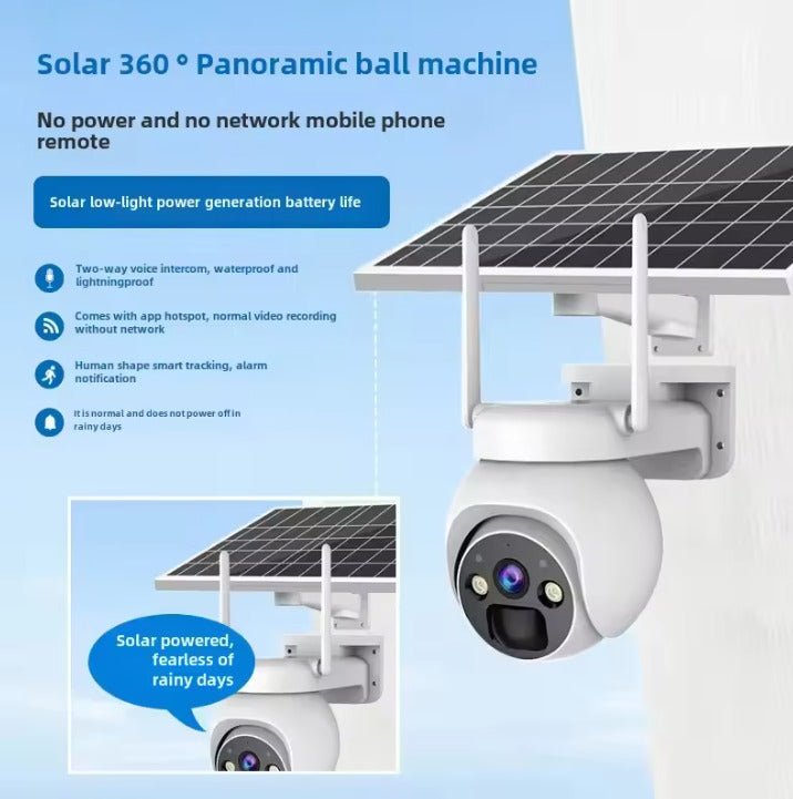 Solar PTZ Security Camera — WiFi, PIR & Night Vision - HelioGreenEnergySecurity Camera