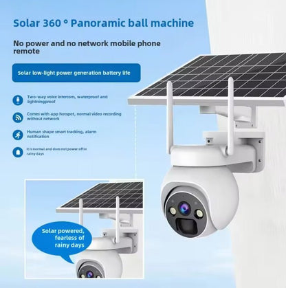 Solar PTZ Security Camera — WiFi, PIR & Night Vision - HelioGreenEnergySecurity Camera