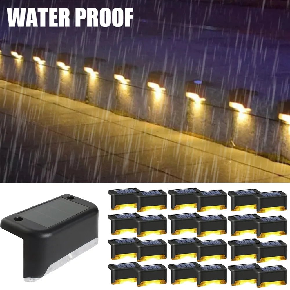 Solar Step & Fence Lights — Warm White LED, Waterproof - HelioGreenEnergyOutdoor Lighting