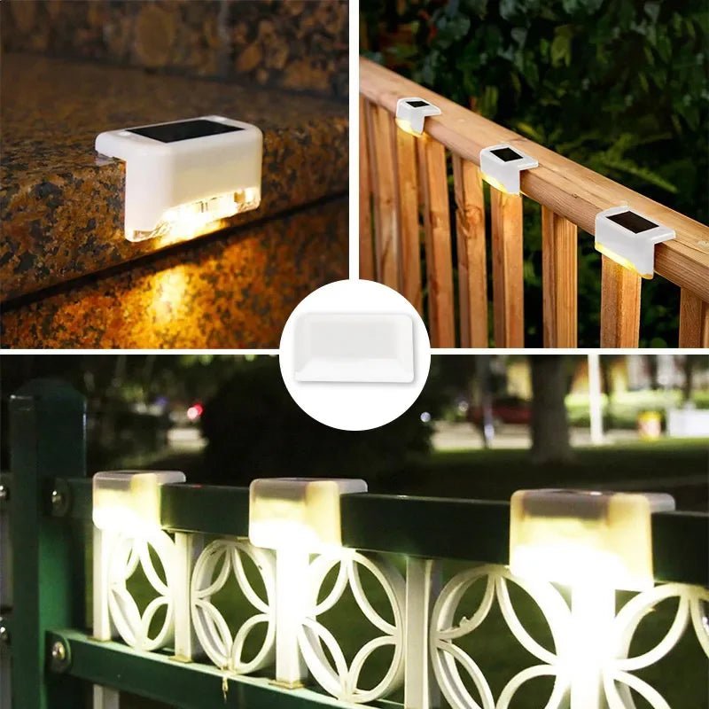 Solar Step & Fence Lights — Warm White LED, Waterproof - HelioGreenEnergyOutdoor Lighting