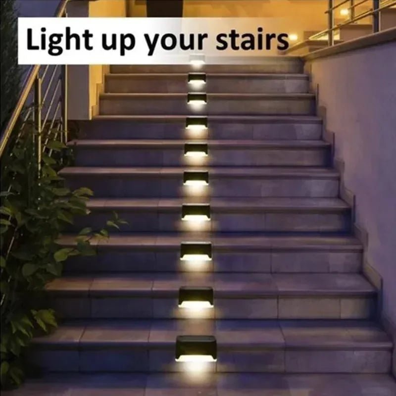 Solar Step & Fence Lights — Warm White LED, Waterproof - HelioGreenEnergyOutdoor Lighting