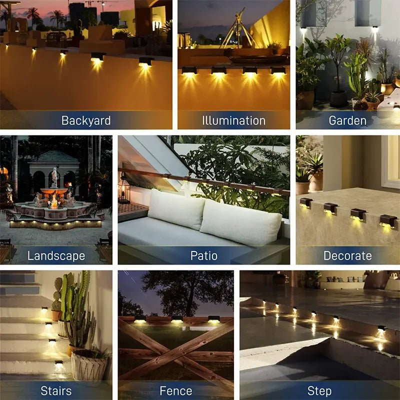 Solar Step & Fence Lights — Warm White LED, Waterproof - HelioGreenEnergyOutdoor Lighting