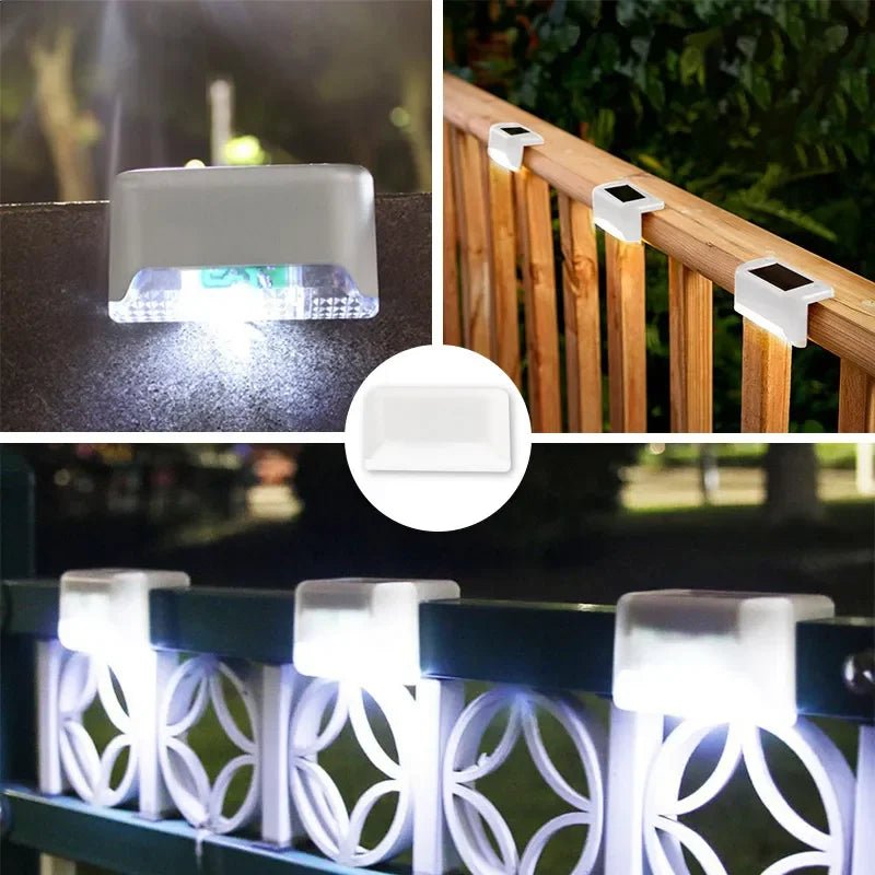 Solar Step & Fence Lights — Warm White LED, Waterproof - HelioGreenEnergyOutdoor Lighting