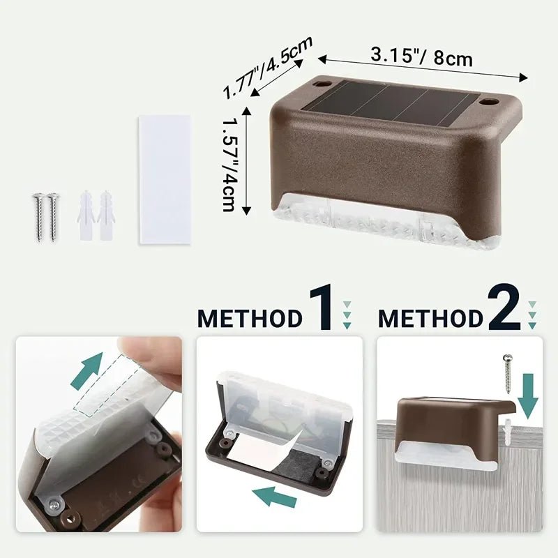 Solar Step & Fence Lights — Warm White LED, Waterproof - HelioGreenEnergyOutdoor Lighting