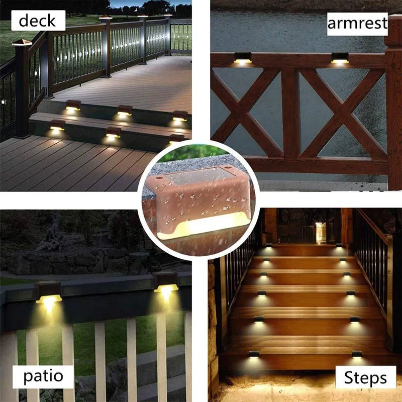 Solar Step & Fence Lights — Warm White LED, Waterproof - HelioGreenEnergyOutdoor Lighting